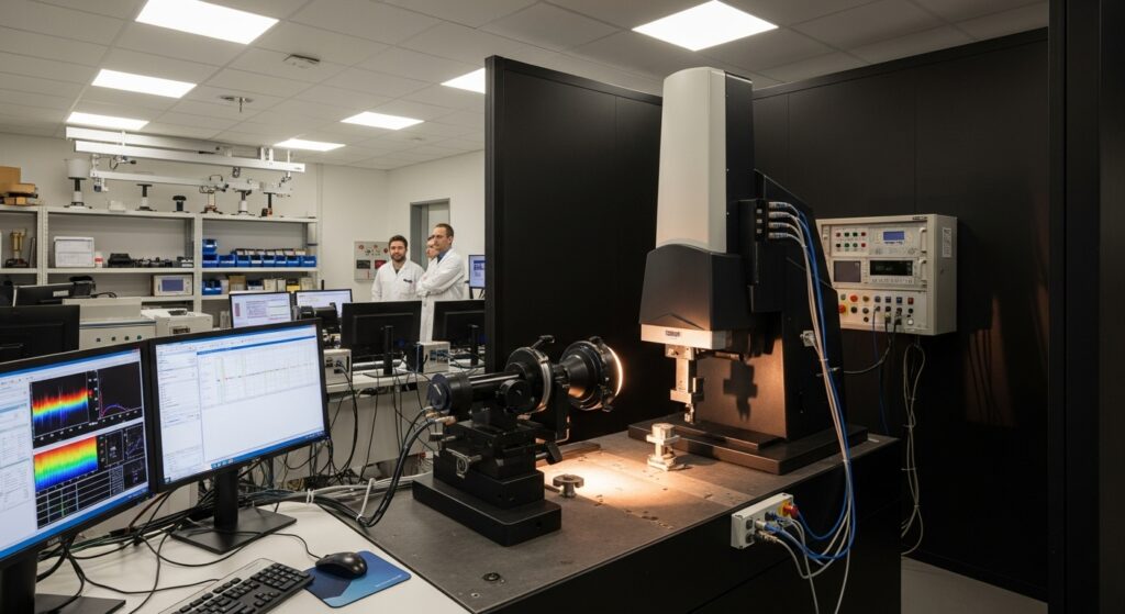a modern lab with goniophotometer illustrating the importance of IEF File Testing