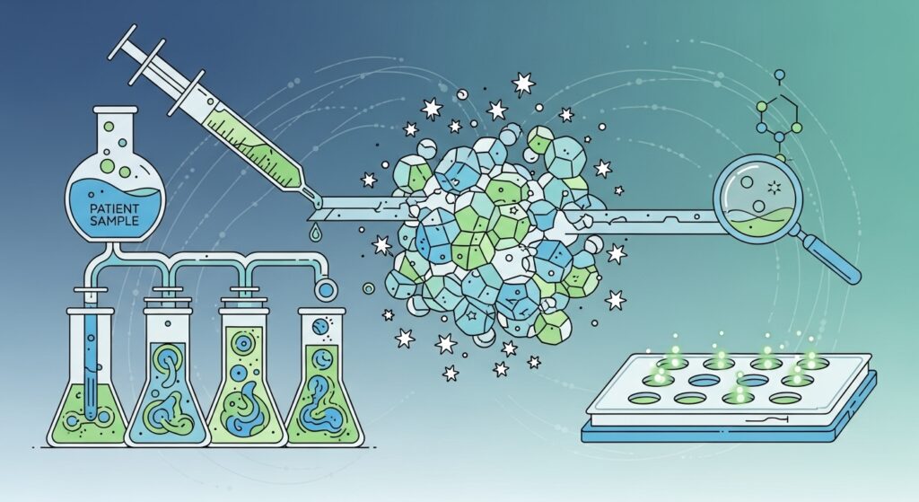 Illustration of biological samples showing Immunogenicity Testing of Biologics