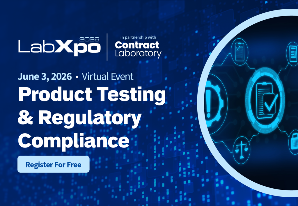 2026 LabXpo Product Testing & Regulatory Compliance digital event banner.