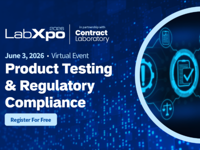 2026 LabXpo Product Testing & Regulatory Compliance digital event banner.
