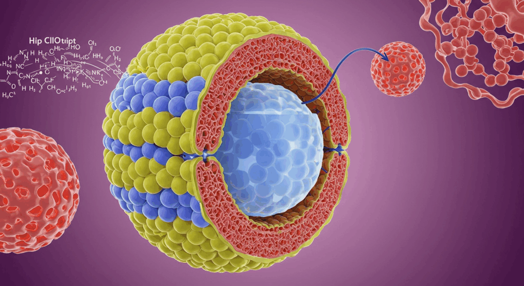 Liposome spheriod in cross-section illustrating the significance of liposome research and testing in pharma development